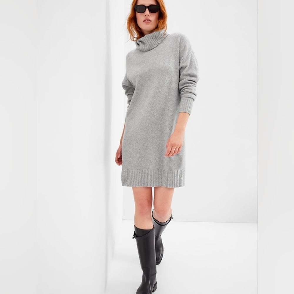 GAP CashSoft Turtleneck Mini Sweater Dress